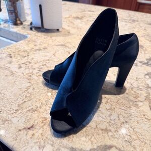 Eileen Fisher Black Satin Heels size 9